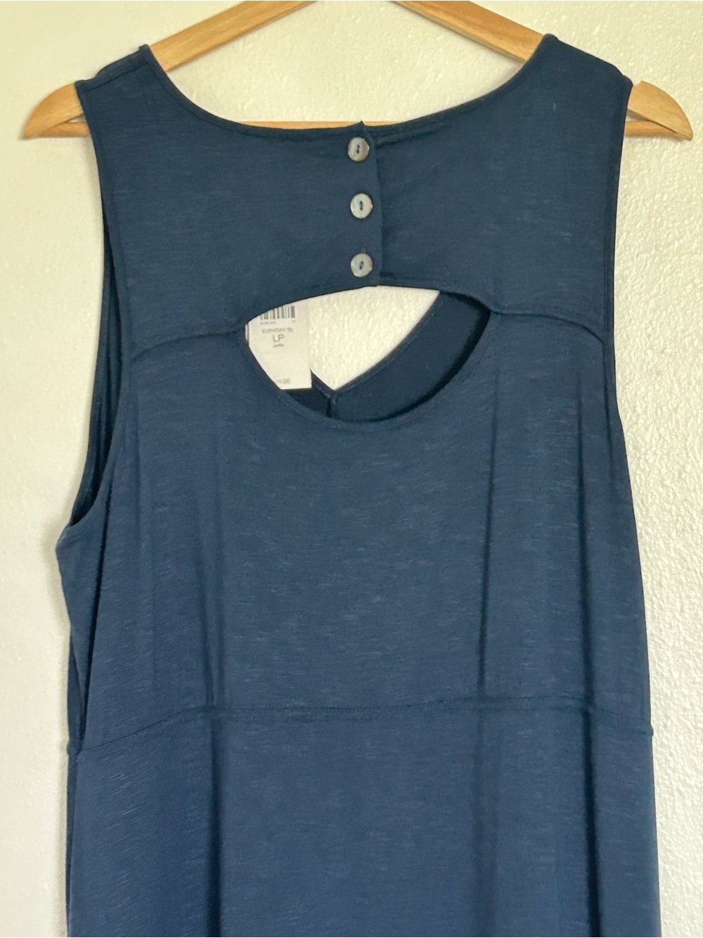NWT J.Jill Navy Blue Sleeveless Keyhole Maxi Dress with Pockets Size Large Petit - Picture 6 of 9